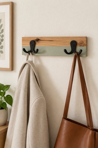 Appendiabiti da parete legno massello Boho Style