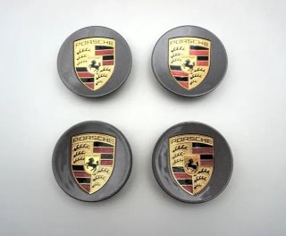 Centro de rueda Porsche gris 76 mm