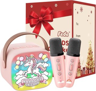 Karaoke Infantil Fede 2 Micrófonos Unicornio