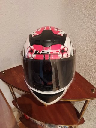 Casco Moto LS2 Flores Rosa talla XS