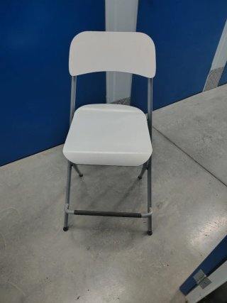 Taburete alto plegable blanco