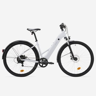 Bicicleta Trekking Eléctrica Cuadro Bajo E-Actv 100 Gris