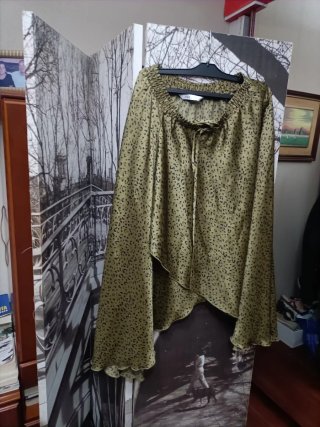 Falda Zara verde oliva talla única