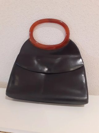 Bolso de Piel Vintage Años 60 cierre broche.