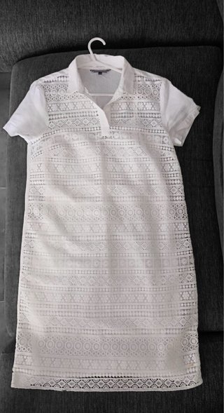 Vestido tipo polo Tommy Hilfiger blanco