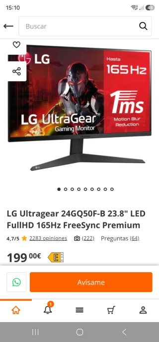 Monitor LG UltraGear 24GQ50F-B 23.8