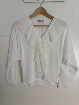 Blusa Blanca Massimo Dutti Talla S