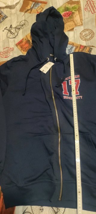 Sudadera XL con cremallera Tex azul