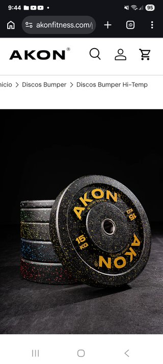 2 Discos Bumper AKON fitness 15kg