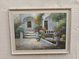 Dipinto olio fiori con cornice