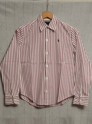 Camisa Polo Ralph Lauren Rayas Morado y Blancas