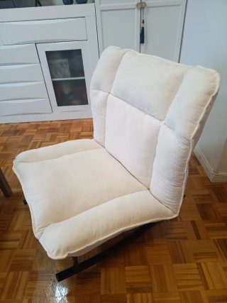 Sillón reclinable tela blanco