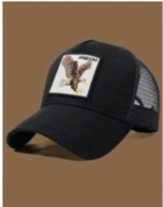 Gorra Negra con Parche de Águila
