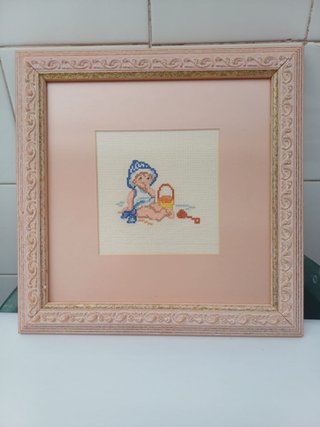 Cuadro Artesanal de Crochet (diseño infantil)