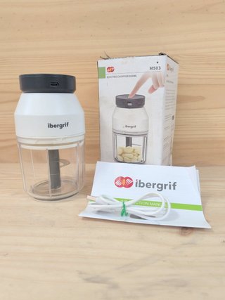 Picadora Eléctrica 400ml Carga USB Ibergrif M503
