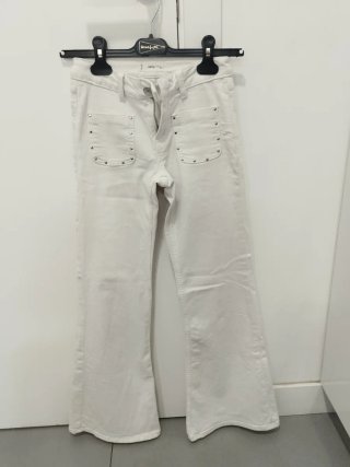Pantalón Denim Blanco Mango