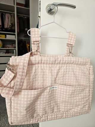Bolsa Carro Bebé Mimitos Home Cuadro vichy rosa