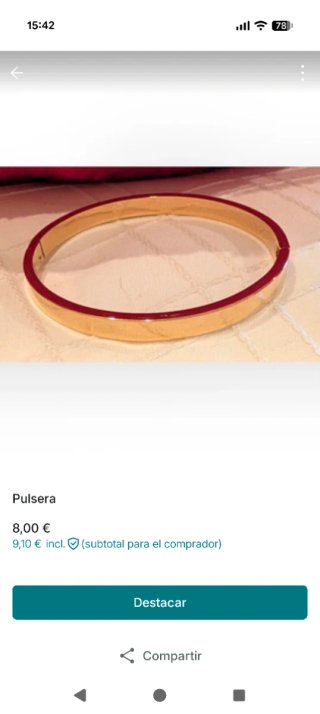 Pulsera rígida dorada