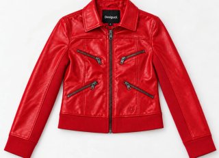 Chaqueta de polipiel roja Desigual