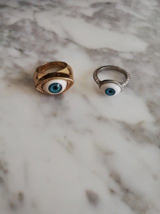 Anillos dorado plateado con Diseño de Ojo