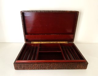 Gran caja de madera vintage Art Déco multifunción