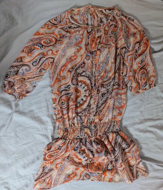 Vestido Ligero Tela Fina Túnica Boho Paisley Talla