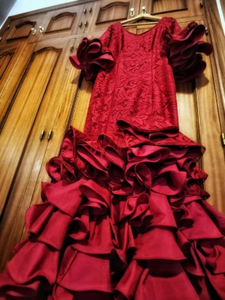 Vestido Gitana Rojo Volantes