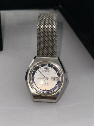 Reloj Orient Automático Plata y Azul