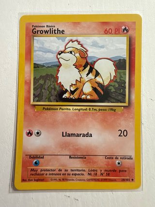 Carta Pokémon Growlithe - Base Set