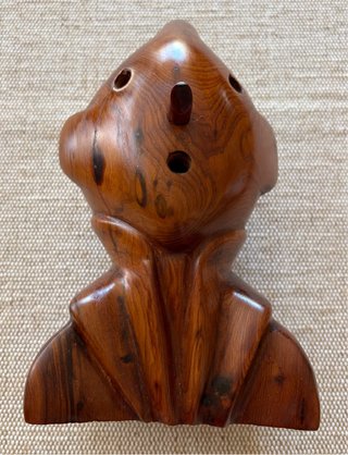 Figura Cabeza de Tintín en Madera de Caoba