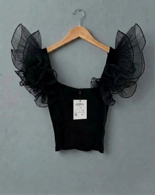 Top talla S Zara Negro con etiqueta