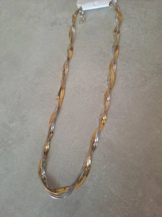 Collana acciaio bicolore intrecciata