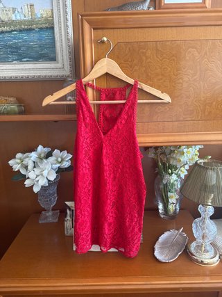Top Naf Naf Rojo Encaje