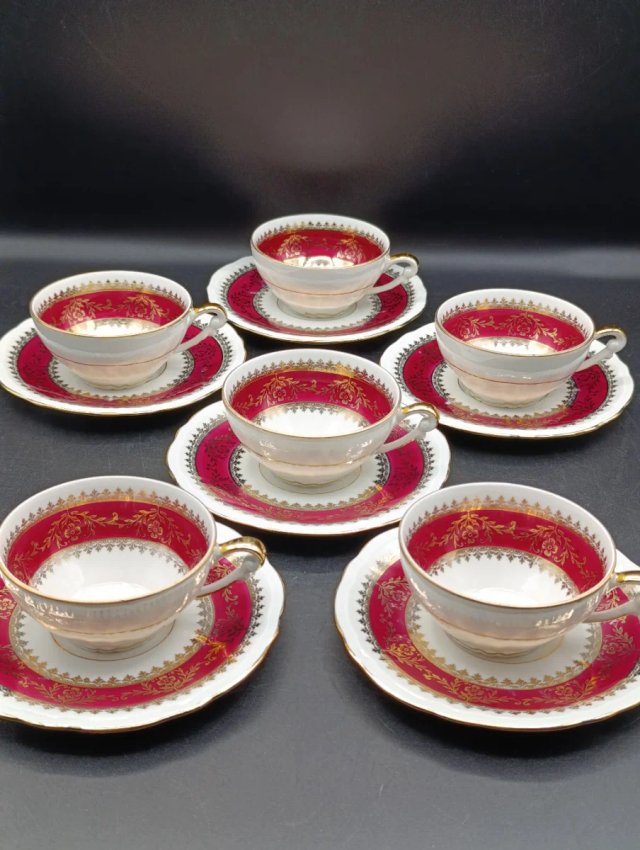 Set di 6 tazze da caffè in porcellana CNP