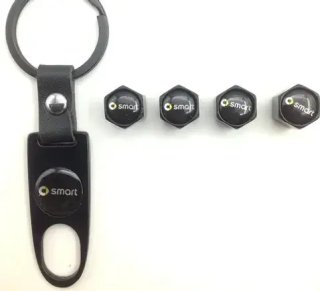 Tapones válvulas rueda + llavero Smart