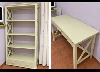 Vendo cabecero cama, estanteria y mesa