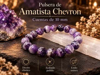 Pulsera de Amatista Chevron 10mm