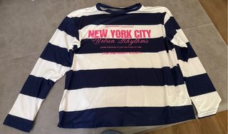 Camiseta Rayas Azul y Blanca NYC