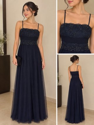 Vestido largo azul de boda o fiesta