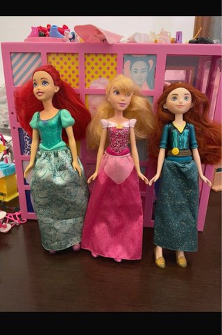 Lotto 3 Bambole Principesse Disney