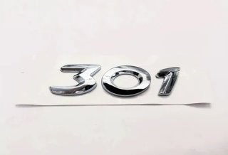 Emblema trasero letras 301 Peugeot cromado