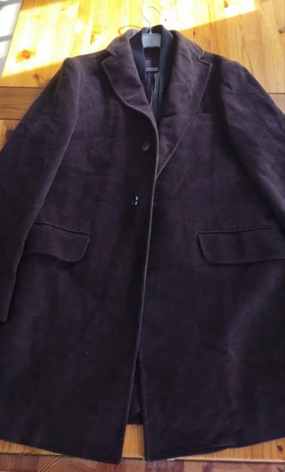 Abrigo largo de terciopelo hombre Massimo Dutti