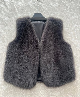 Chaleco pelo gris talla única