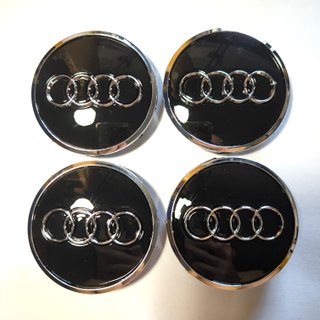 TAPABUJES AUDI 61mm NEGRO - EMBLEMA LLANTAS AUDI