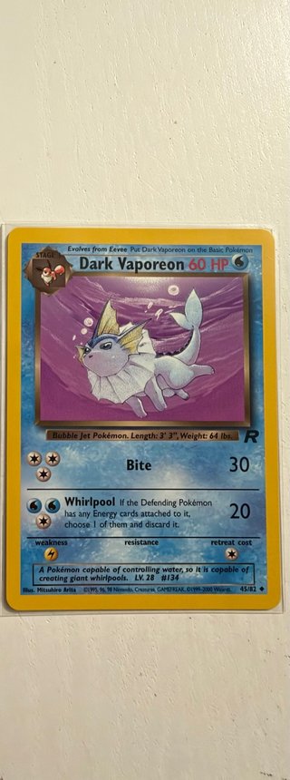 Carta Pokémon Dark Vaporeon - Team Rocket