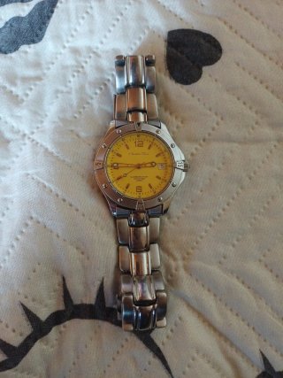 Reloj E. Gourdio Tiger Plateado y Amarillo