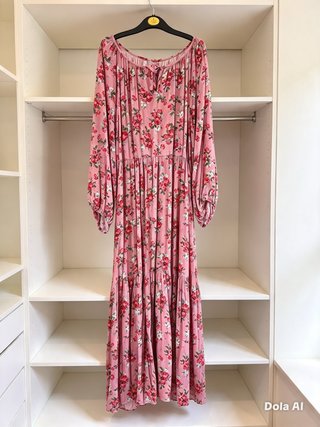 Vestido largo estampado rosas
