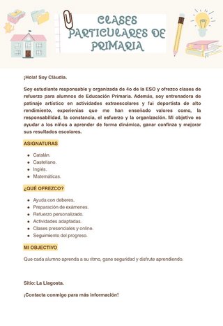 Clases particulares de Primaria