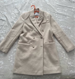 Abrigo paño beige