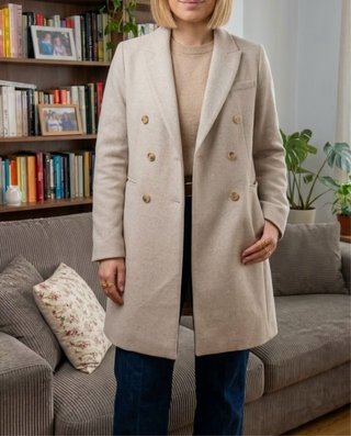 Abrigo paño beige